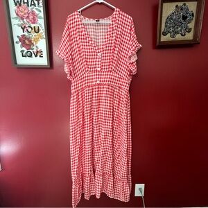 Red and white gingham dress size 3XL